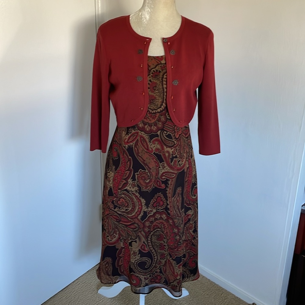 Studio I Dress With Matching Cardigan.